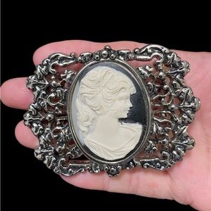 Vintage Artisan Cameo Belt Buckle